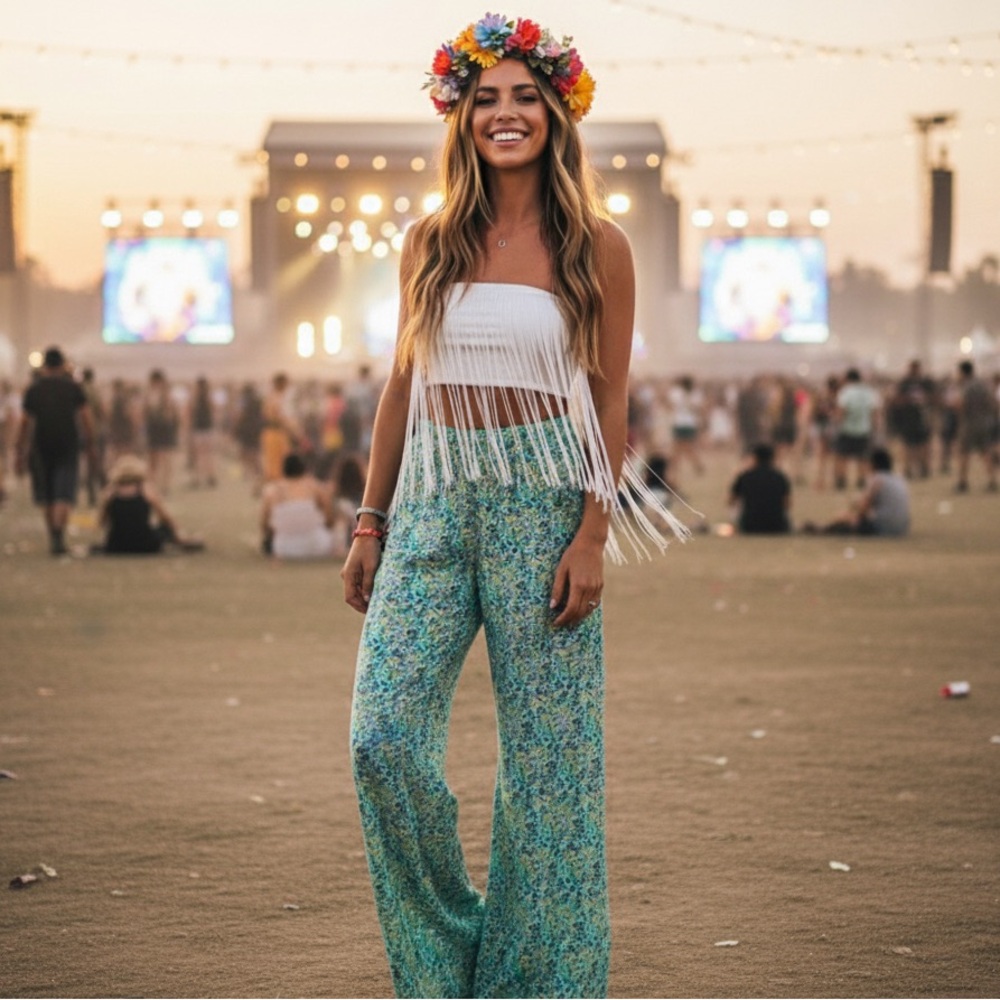 Floral Wide-Leg Pants
